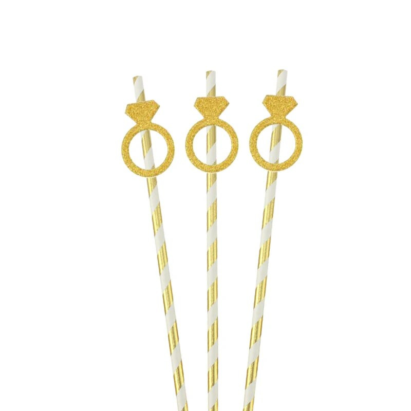 10kom papirnatih dijamantnih slamki za prstenje za Valentinovo Pojedinačni prijedlog vjenčanja mladenke Plemenski svadbeni tuš Dekoracija za djevojačku zabavu