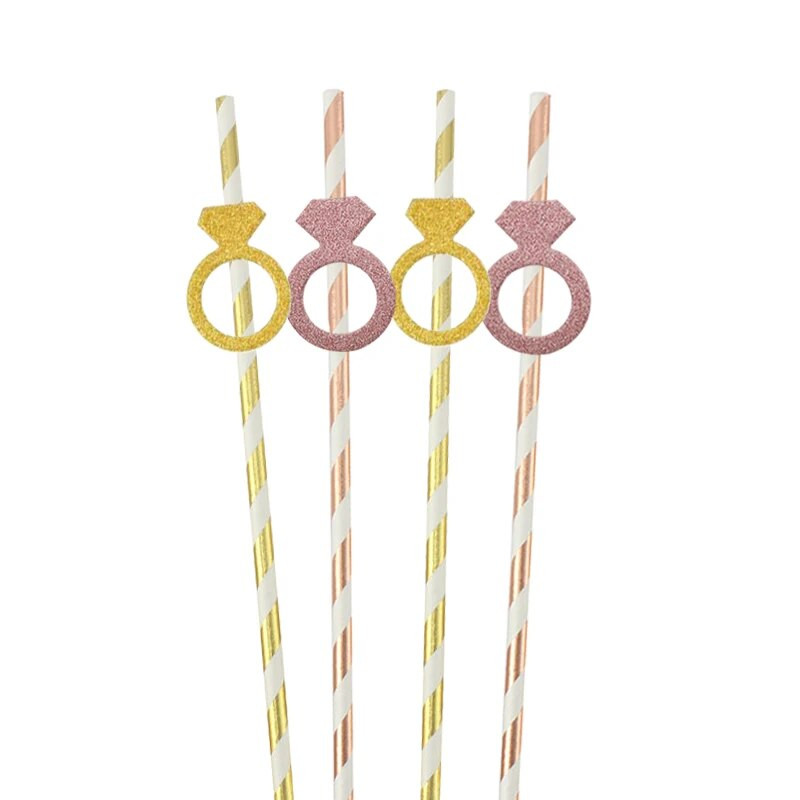 10kom papirnatih dijamantnih slamki za prstenje za Valentinovo Pojedinačni prijedlog vjenčanja mladenke Plemenski svadbeni tuš Dekoracija za djevojačku zabavu