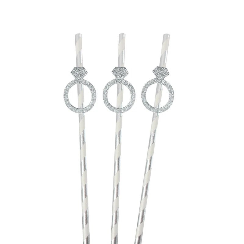 10kom papirnatih dijamantnih slamki za prstenje za Valentinovo Pojedinačni prijedlog vjenčanja mladenke Plemenski svadbeni tuš Dekoracija za djevojačku zabavu