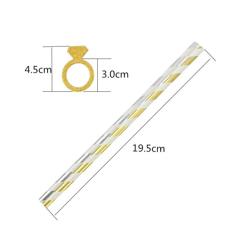 10kom papirnatih dijamantnih slamki za prstenje za Valentinovo Pojedinačni prijedlog vjenčanja mladenke Plemenski svadbeni tuš Dekoracija za djevojačku zabavu