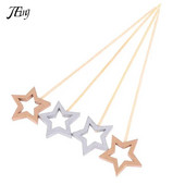 50/100Pcs Σουβλάκια από μπαμπού σε σχήμα αστεριού Επιλογές φαγητού για κοκτέιλ σε μπουφέ Φρούτα cupcake πιρούνια ραβδιά για πάρτι Διακοσμητικά τραπέζια