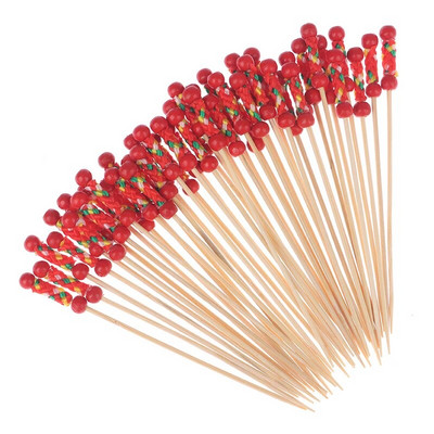 50/100Pcs Σουβλάκια από μπαμπού σε σχήμα αστεριού Επιλογές φαγητού για κοκτέιλ σε μπουφέ Φρούτα cupcake πιρούνια ραβδιά για πάρτι Διακοσμητικά τραπέζια