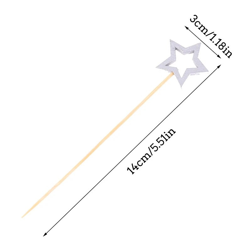 50/100Pcs Σουβλάκια από μπαμπού σε σχήμα αστεριού Επιλογές φαγητού για κοκτέιλ σε μπουφέ Φρούτα cupcake πιρούνια ραβδιά για πάρτι Διακοσμητικά τραπέζια