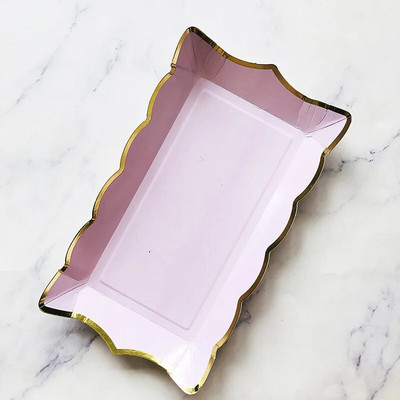 Jednobojno jednokratno posuđe od 4 komada Posuda za voćnu tortu Pravokutni papirnati tanjur Rođendanska zabava Karneval Baby Shower Dekoracija vjenčanja