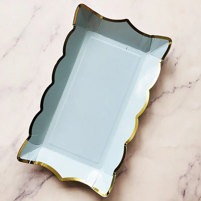 Jednobojno jednokratno posuđe od 4 komada Posuda za voćnu tortu Pravokutni papirnati tanjur Rođendanska zabava Karneval Baby Shower Dekoracija vjenčanja