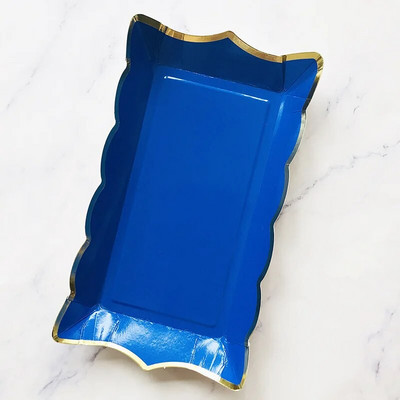 Jednobojno jednokratno posuđe od 4 komada Posuda za voćnu tortu Pravokutni papirnati tanjur Rođendanska zabava Karneval Baby Shower Dekoracija vjenčanja