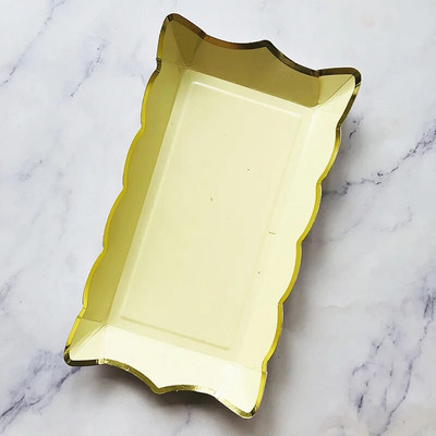 Jednobojno jednokratno posuđe od 4 komada Posuda za voćnu tortu Pravokutni papirnati tanjur Rođendanska zabava Karneval Baby Shower Dekoracija vjenčanja