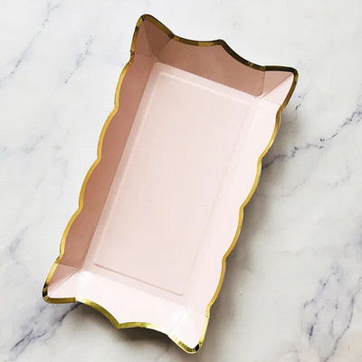 Jednobojno jednokratno posuđe od 4 komada Posuda za voćnu tortu Pravokutni papirnati tanjur Rođendanska zabava Karneval Baby Shower Dekoracija vjenčanja