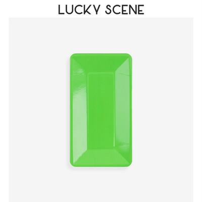 8Pcs Fluorescentna boja Pravokutni papirnati tanjur Jednokratni papirnati tanjur Posuda za rođendansku tortu Roštilj za piknik Potrepštine za kampiranje S01760