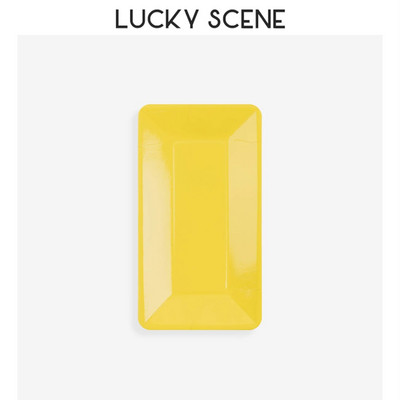 8Pcs Fluorescentna boja Pravokutni papirnati tanjur Jednokratni papirnati tanjur Posuda za rođendansku tortu Roštilj za piknik Potrepštine za kampiranje S01760