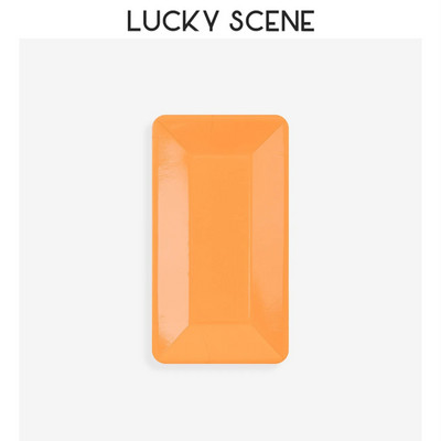 8Pcs Fluorescentna boja Pravokutni papirnati tanjur Jednokratni papirnati tanjur Posuda za rođendansku tortu Roštilj za piknik Potrepštine za kampiranje S01760