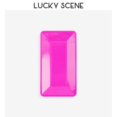 8Pcs Fluorescentna boja Pravokutni papirnati tanjur Jednokratni papirnati tanjur Posuda za rođendansku tortu Roštilj za piknik Potrepštine za kampiranje S01760