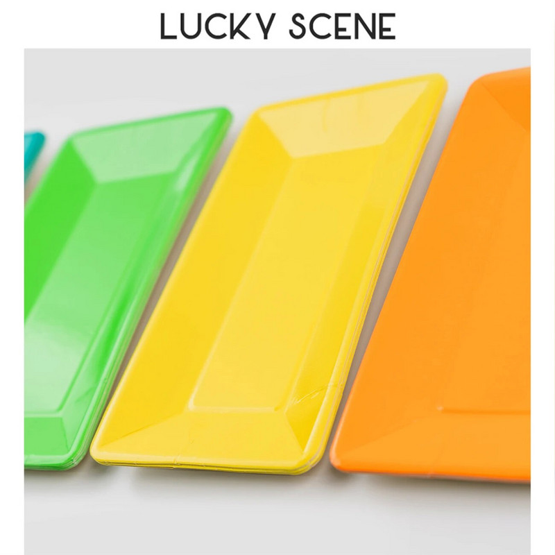 8Pcs Fluorescentna boja Pravokutni papirnati tanjur Jednokratni papirnati tanjur Posuda za rođendansku tortu Roštilj za piknik Potrepštine za kampiranje S01760