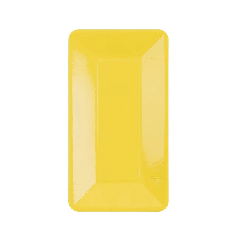 8Pcs Fluorescentna boja Pravokutni papirnati tanjur Jednokratni papirnati tanjur Posuda za rođendansku tortu Roštilj za piknik Potrepštine za kampiranje S01760