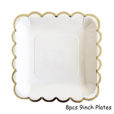 Elegantsed ühekordsed lauanõud, valged plaadid, pabertass, laudlina 1. sünnipäevapeo pulmakaunistused lastele Beebiõhtu peotarbed