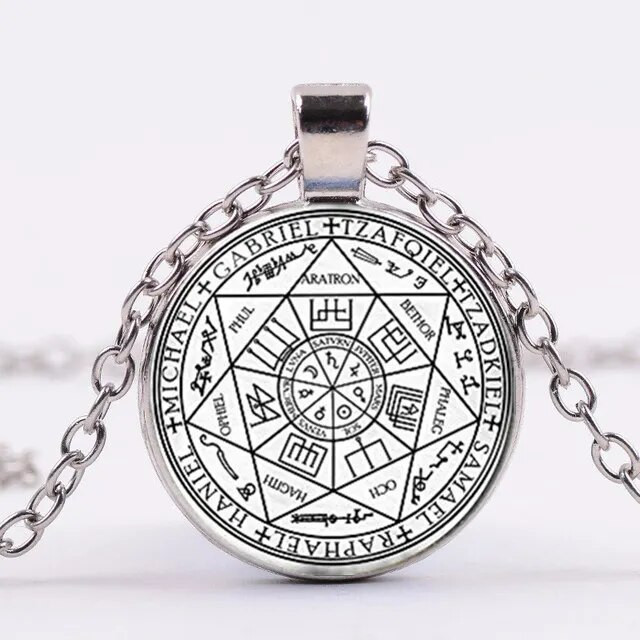 Seven Archangels Cabochon klaasist kaelakee, kõrvarõngas, käevõru, käevõru komplekt, kokku 4 tk. ehtekomplekt naiste loomingulisteks kingitusteks