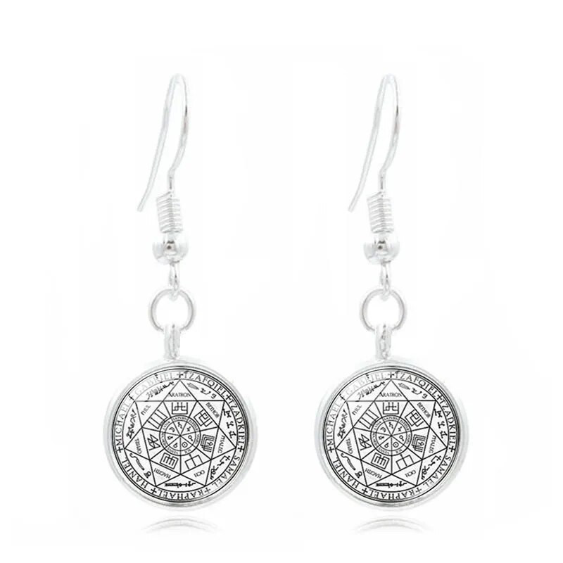 Seven Archangels Cabochon klaasist kaelakee, kõrvarõngas, käevõru, käevõru komplekt, kokku 4 tk. ehtekomplekt naiste loomingulisteks kingitusteks