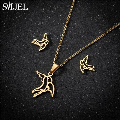 Κορεατικά Σετ κοσμημάτων πεταλούδας από ανοξείδωτο ατσάλι για γυναίκες Κρεμαστό κολιέ από έντομα μέλισσας Κρεμαστό κολιέ για κορίτσια καλοκαιρινό δώρο για την παραλία