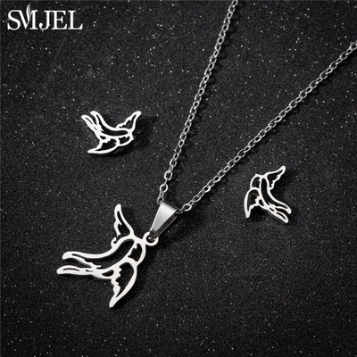 Κορεατικά Σετ κοσμημάτων πεταλούδας από ανοξείδωτο ατσάλι για γυναίκες Κρεμαστό κολιέ από έντομα μέλισσας Κρεμαστό κολιέ για κορίτσια καλοκαιρινό δώρο για την παραλία