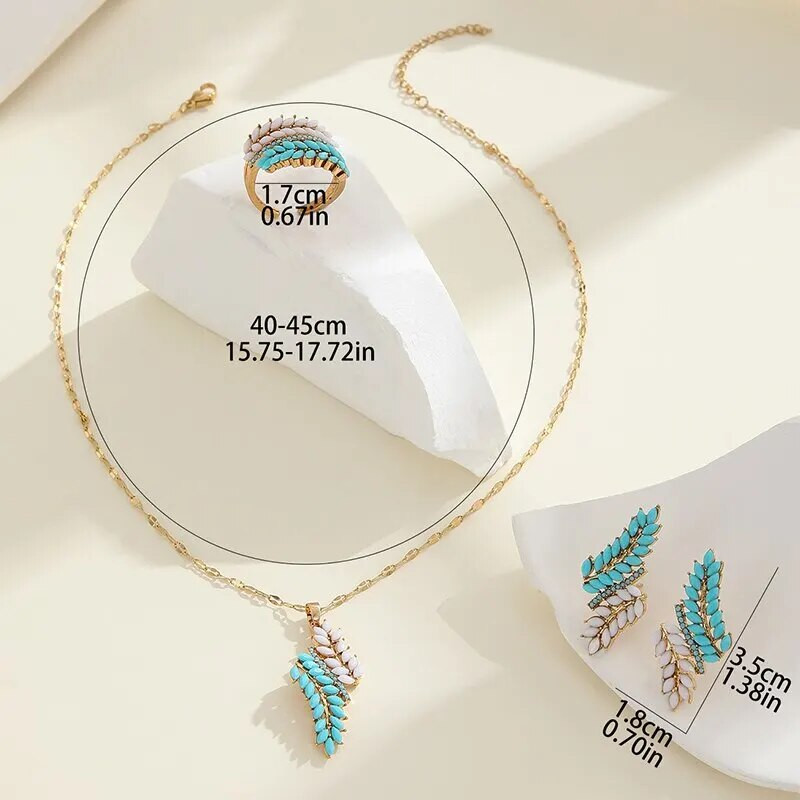 3 τμχ Σετ κοσμήματος σε σχήμα ματιών με κρύσταλλο καρδιά Κρεμαστό κολιέ καρφωτά σκουλαρίκια Δαχτυλίδι σε στυλ μποέμ για γυναίκα Νέο σχέδιο δώρο για πάρτι