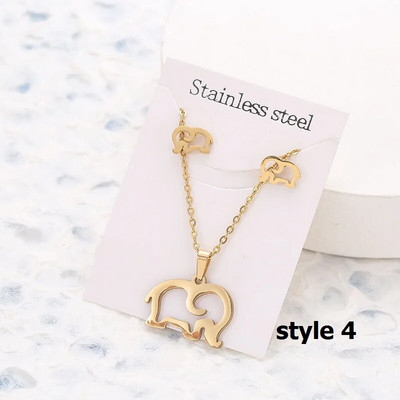 Uus Animal Flower Butterfly ripats roostevabast terasest kaelakee naistele kullavärvi kett kaelakeed kõrvarõngad ehtekomplekt kingitused