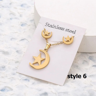 Uus Animal Flower Butterfly ripats roostevabast terasest kaelakee naistele kullavärvi kett kaelakeed kõrvarõngad ehtekomplekt kingitused