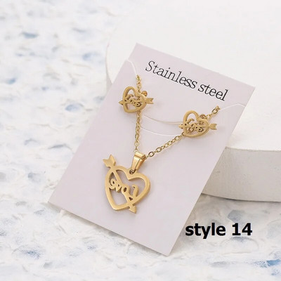 Uus Animal Flower Butterfly ripats roostevabast terasest kaelakee naistele kullavärvi kett kaelakeed kõrvarõngad ehtekomplekt kingitused