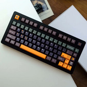 1Komplekti GMK 129 klahvide resonantsklahvkorgid Cherry profiiliga klahvikorgid PBT värvi sublimatsiooniklahv MX-lüliti jaoks 61/64/68/75/87/104/108