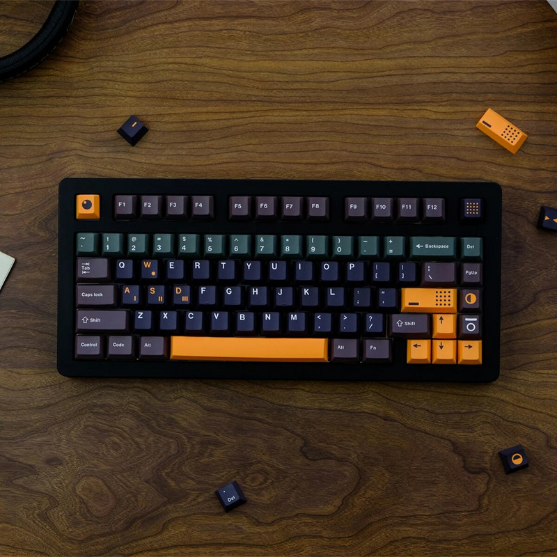 1Komplekti GMK 129 klahvide resonantsklahvkorgid Cherry profiiliga klahvikorgid PBT värvi sublimatsiooniklahv MX-lüliti jaoks 61/64/68/75/87/104/108