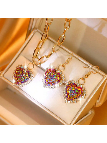 3 τμχ Γυναικεία Μόδα Σκουλαρίκια Κοσμήματα Σετ κολιέ υψηλής ποιότητας Αξεσουάρ κοσμημάτων από κράμα για γυναικεία κοσμήματα δώρα