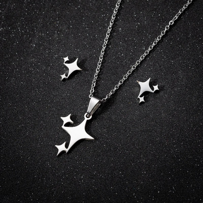 Mood Tiny Star Moon ehete aksessuaaride komplekt naistele Tragus Piercing roostevabast terasest kaelakee Romantilised kingitused Joyas Mujer