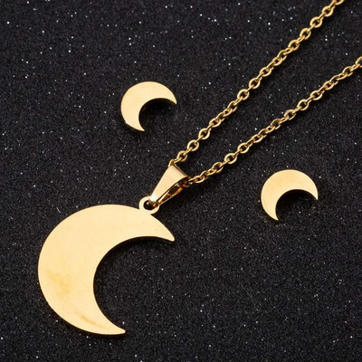 Mood Tiny Star Moon ehete aksessuaaride komplekt naistele Tragus Piercing roostevabast terasest kaelakee Romantilised kingitused Joyas Mujer