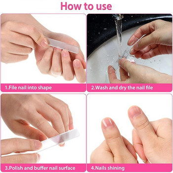 1/3/5Pcs Λίμες νυχιών Nano Glass Polishing Manicure Art Tool Professional Nail Art Tools Buffing Transparent sanding Drop Shipping