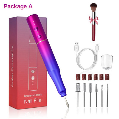 Lnkerco 30000RPM bušilica za nokte Gradient Color električna brusilica za nokte za manikuru Set glodalica Alati za skidanje gel laka