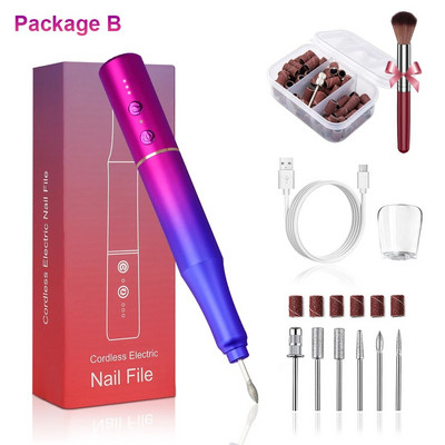 Lnkerco 30000RPM bušilica za nokte Gradient Color električna brusilica za nokte za manikuru Set glodalica Alati za skidanje gel laka