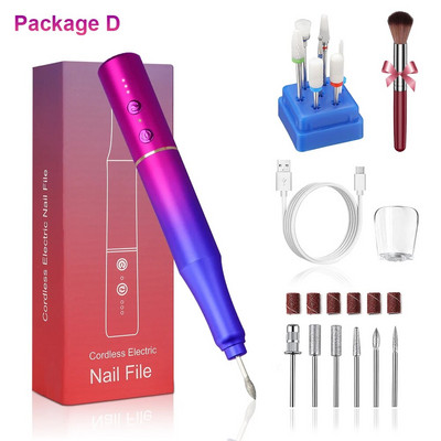 Lnkerco 30000RPM bušilica za nokte Gradient Color električna brusilica za nokte za manikuru Set glodalica Alati za skidanje gel laka