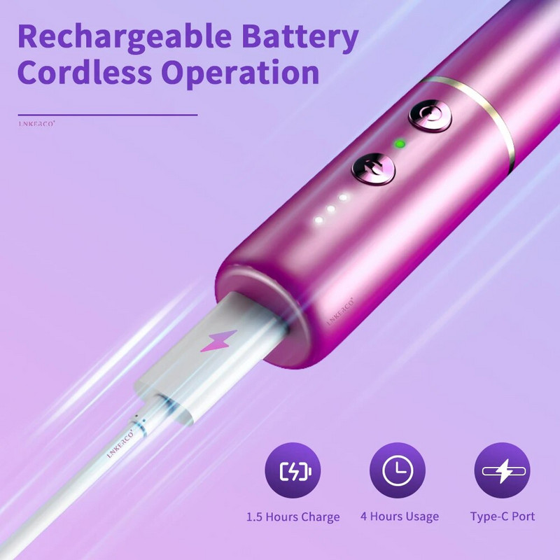 Lnkerco 30000RPM bušilica za nokte Gradient Color električna brusilica za nokte za manikuru Set glodalica Alati za skidanje gel laka