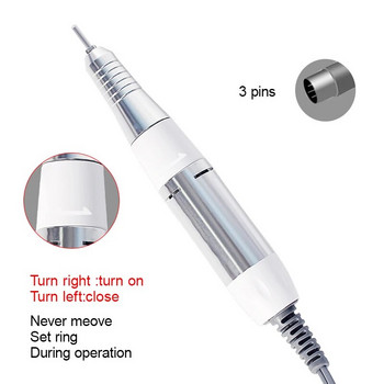 Професионална електрическа бормашина за нокти 35000RPM Дръжка от неръждаема стомана Електрическа бормашина за маникюр Свредло за нокти и аксесоар Инструмент за ноктопластика