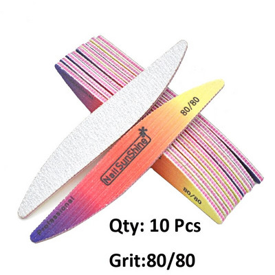 3/5/10 kom./lot Rainbow šarene brusne turpije za nokte 80/100/120/180/240 blok za poliranje Akrilni dodaci za nokte Komplet alata za salon