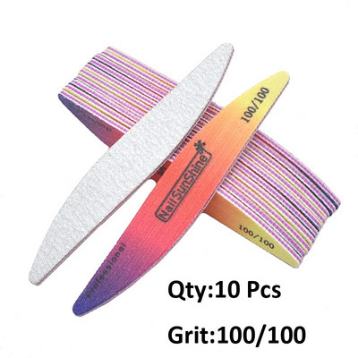 3/5/10 kom./lot Rainbow šarene brusne turpije za nokte 80/100/120/180/240 blok za poliranje Akrilni dodaci za nokte Komplet alata za salon