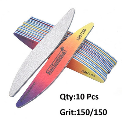 3/5/10 kom./lot Rainbow šarene brusne turpije za nokte 80/100/120/180/240 blok za poliranje Akrilni dodaci za nokte Komplet alata za salon