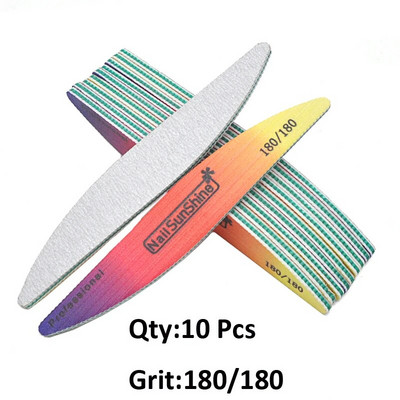 3/5/10 kom./lot Rainbow šarene brusne turpije za nokte 80/100/120/180/240 blok za poliranje Akrilni dodaci za nokte Komplet alata za salon