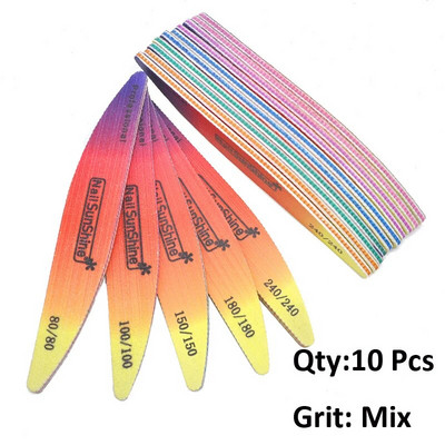3/5/10 kom./lot Rainbow šarene brusne turpije za nokte 80/100/120/180/240 blok za poliranje Akrilni dodaci za nokte Komplet alata za salon