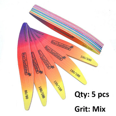 3/5/10 kom./lot Rainbow šarene brusne turpije za nokte 80/100/120/180/240 blok za poliranje Akrilni dodaci za nokte Komplet alata za salon