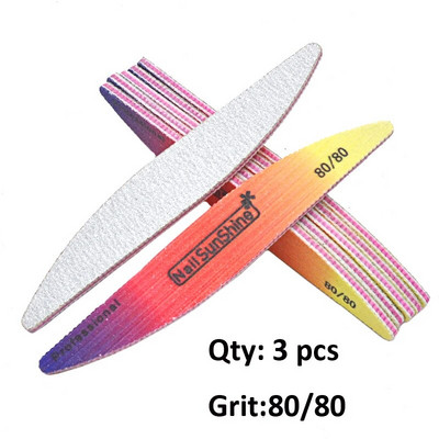 3/5/10 kom./lot Rainbow šarene brusne turpije za nokte 80/100/120/180/240 blok za poliranje Akrilni dodaci za nokte Komplet alata za salon