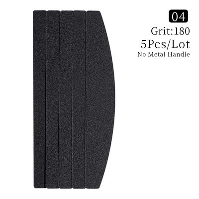 Ίσια ανταλλακτική λίμα νυχιών 100/180/240 Γκρι μαύρο αφαιρούμενο γυαλόχαρτο με λαβή από ανοξείδωτο χάλυβα Μεταλλικές λίμες λείανσης νυχιών
