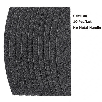 Ίσια ανταλλακτική λίμα νυχιών 100/180/240 Γκρι μαύρο αφαιρούμενο γυαλόχαρτο με λαβή από ανοξείδωτο χάλυβα Μεταλλικές λίμες λείανσης νυχιών