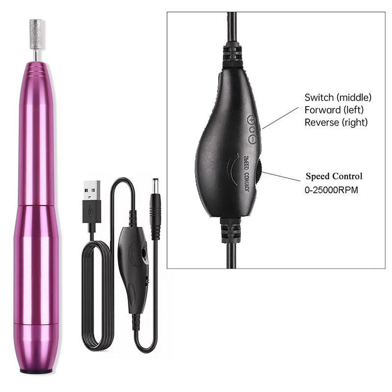 Professionaalne tugev elektriline küünepuurimasina komplekt lihvimisseadmete veski maniküüri pediküüri küünte poleerimistööriista jaoks