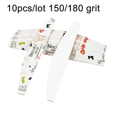 10Pcs/Lot Turpija za nokte 100 180 Profesionalne drvene dvostrane brusne turpije Dodaci za nokte Alat za salon za manikuru