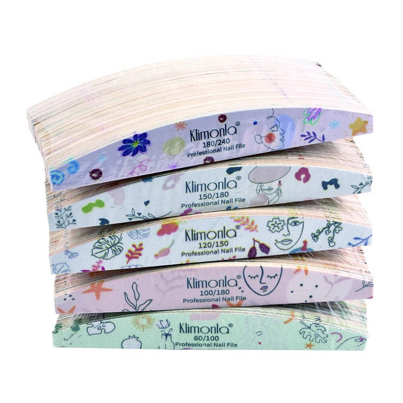 10Pcs/Lot Turpija za nokte 100 180 Profesionalne drvene dvostrane brusne turpije Dodaci za nokte Alat za salon za manikuru